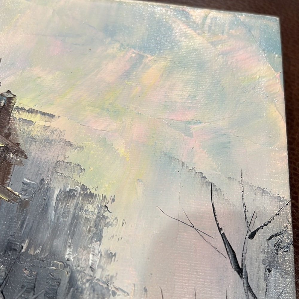 Impressionist Cityscape Vintage Oil Painting on Canvas. - Picture 4 of 6